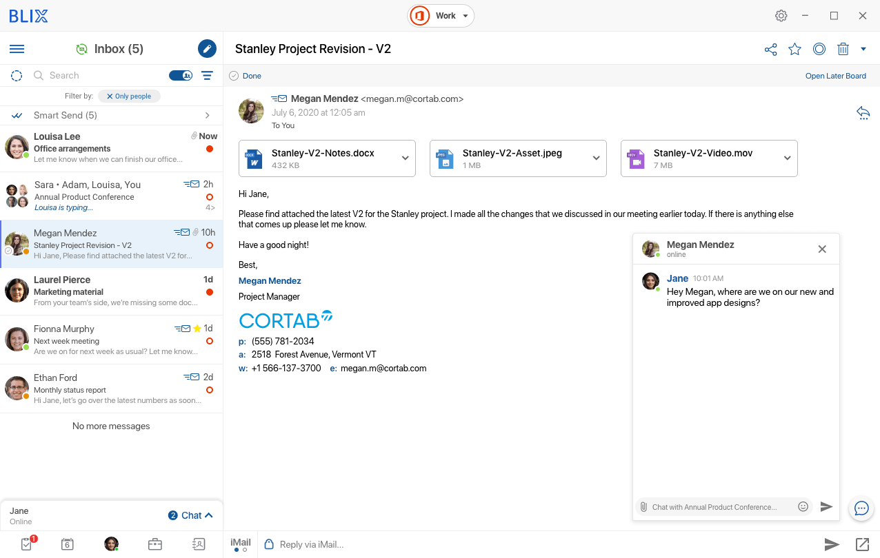 People Centric inbox view in Blix
