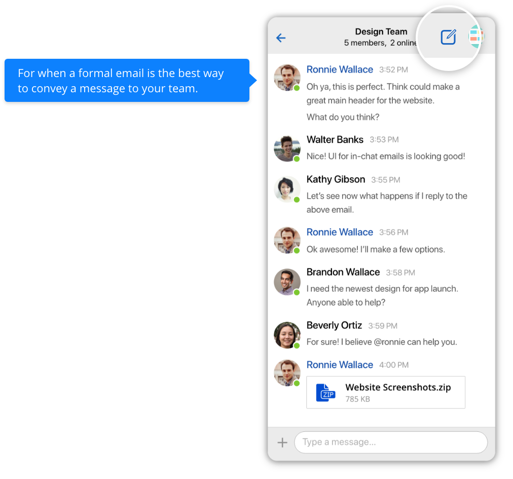 Emailing a chat team directly from Blix on mobile